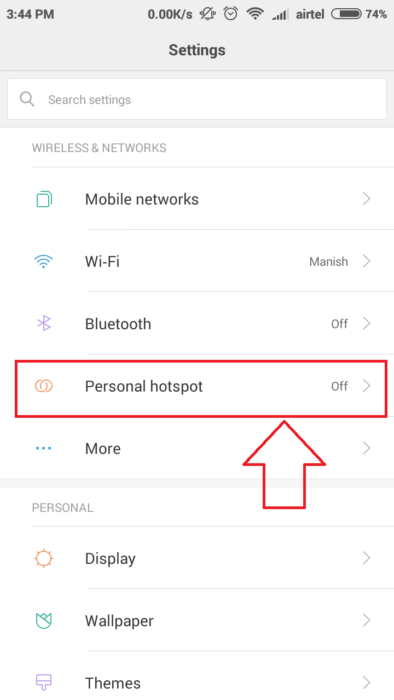 how to setup phone as mobile hotspot