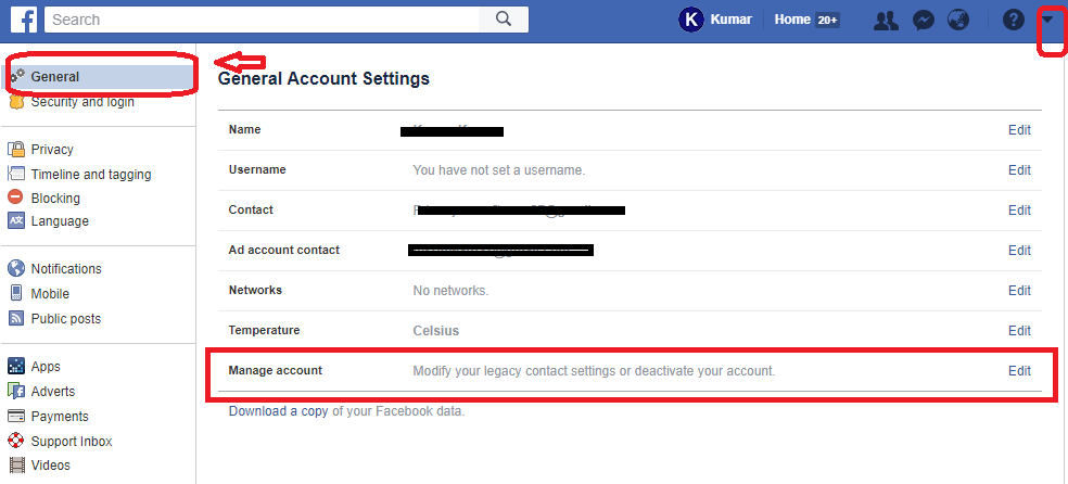 delete facebook account but forgot password