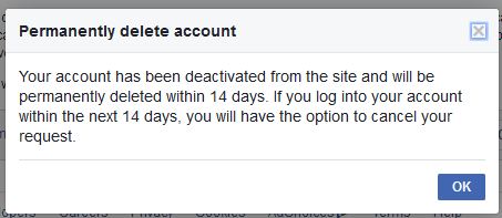 Facebook Delete Timing Set