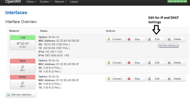 Openwrt настройка lan dhcp