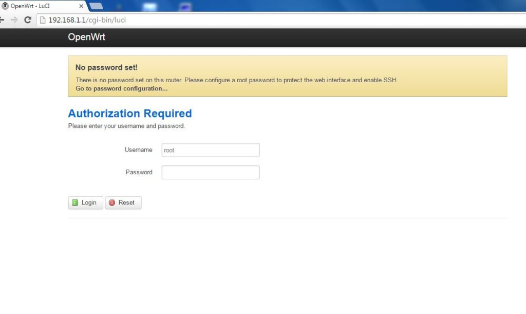 OpenWrt Choas charmer Login