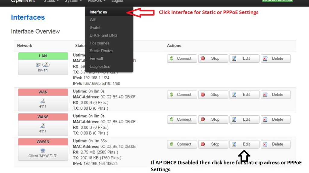 Lan Ip change in OpenWrt