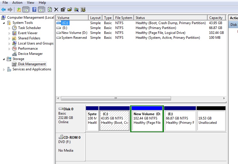 Windows 8 Disk Management Option