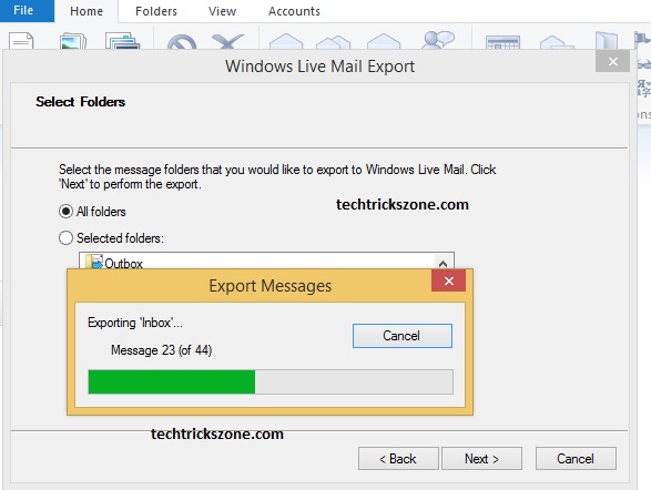 exporting outlook quick steps