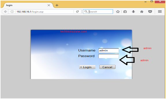 Wi-Fi router username and password