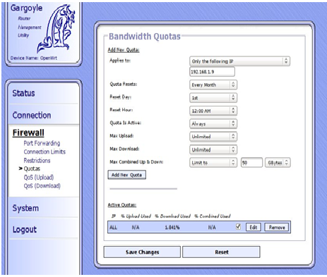 gargoyle block wireless to wired client