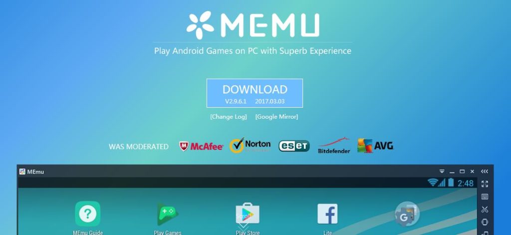 Memu Application player in Windows