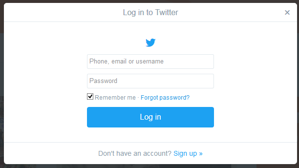 Twitter Login Page