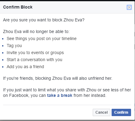 how to see block friends in facebook