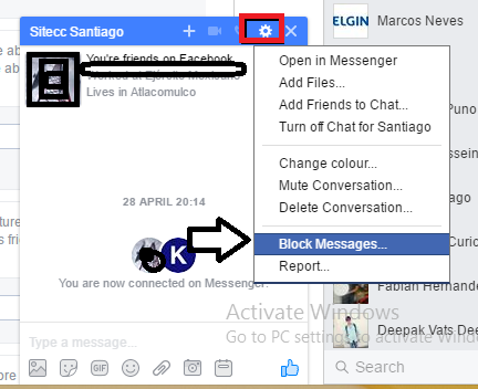 block messages facebook without unfriending 