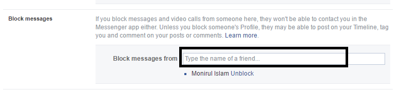 facebook block chat messages 