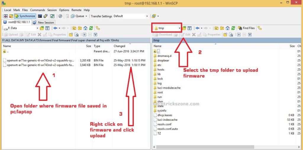 Upload firmware. SSH host Selector.