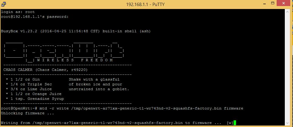 firmware upgrade with telnet command in openwrt router