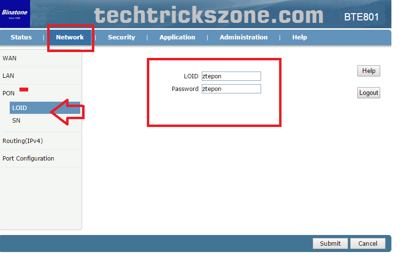 Tara GPON configuration