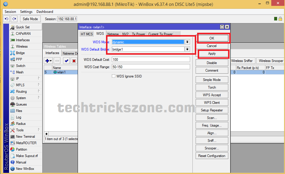 mikrotik wds wireless modes