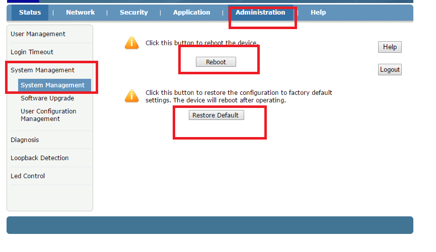 how to Reboot binatone 1port ONT