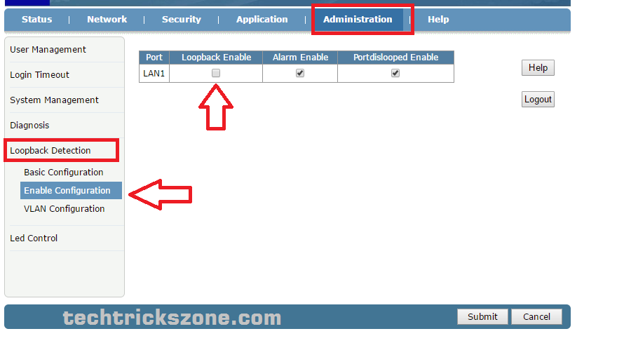 binatone ONU loop detection settings