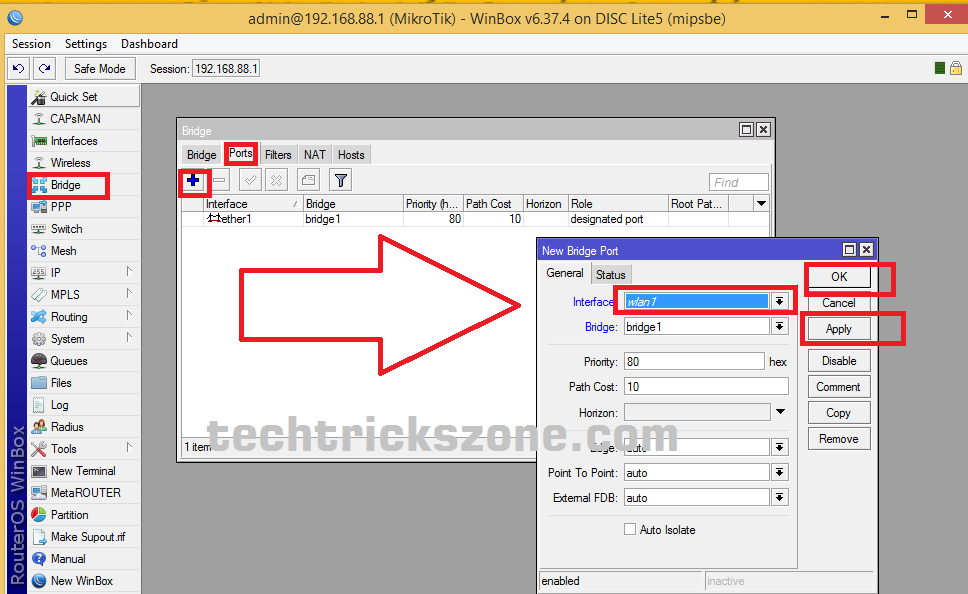 Mikrotik SFP configuration