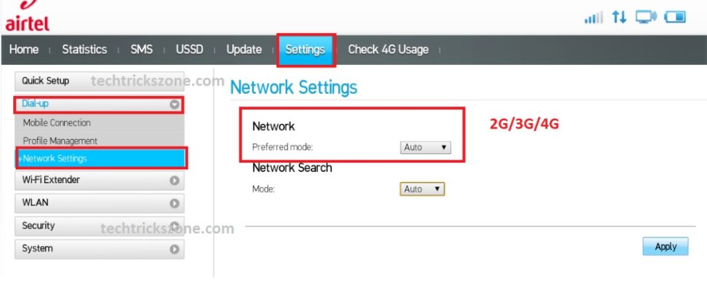 airtel 4g dongle configuration