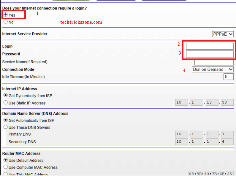 static ip address for netgear router