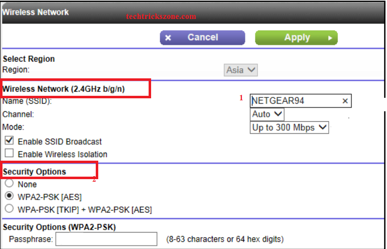 netgear router configuration page