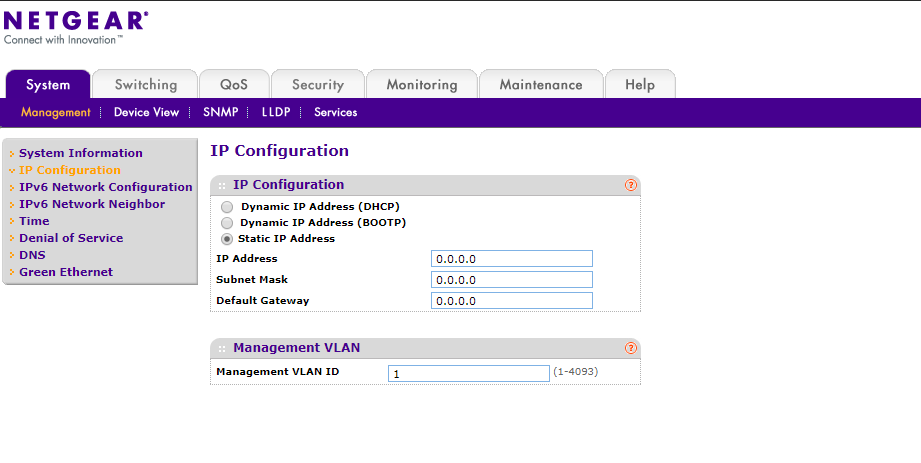 netgear switch mac address