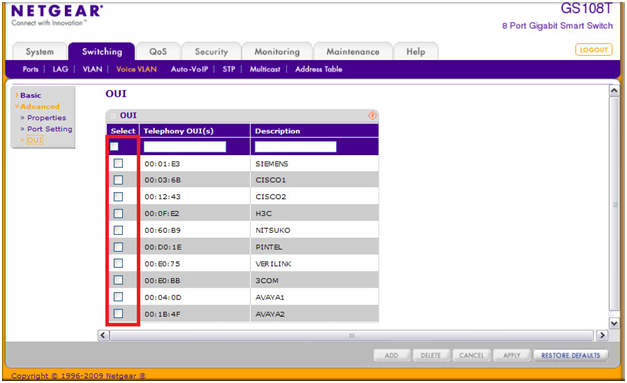 netgear managed switch dhcp