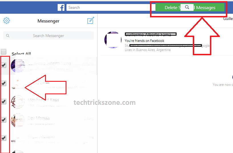 facebook delete multiple archived messages