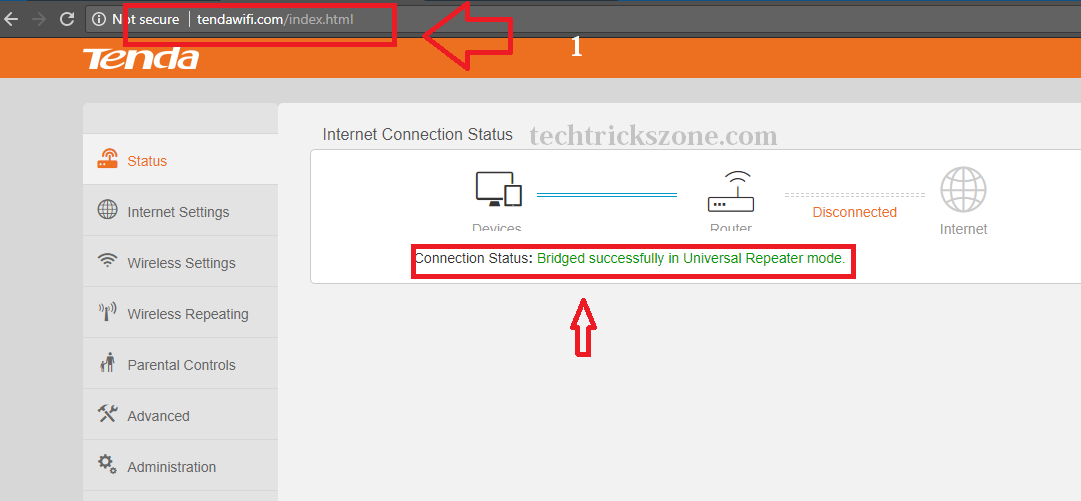 tenda wifi router password change