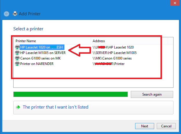 Wired Printer not showing up on Wireless Network 