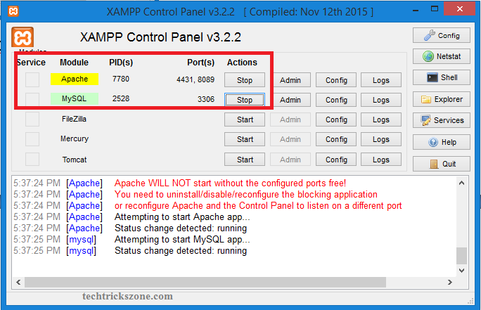 deactivate uac with msconfig windows 10 xampp