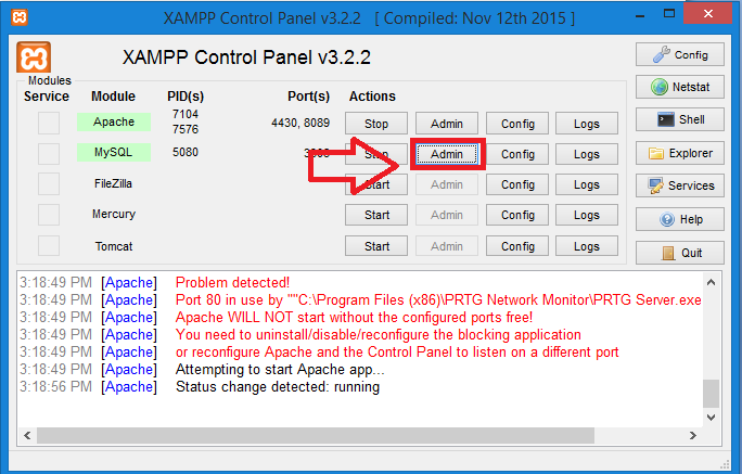 how to create database on phpmyadmin