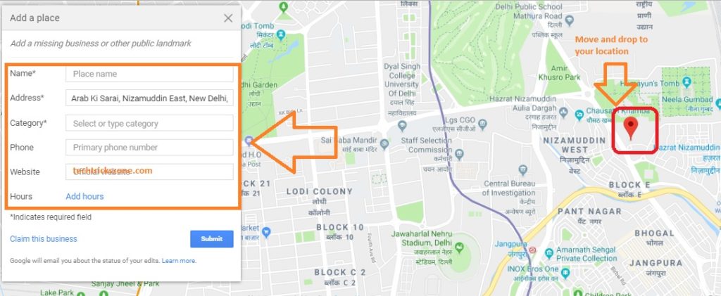 how to add location map to website