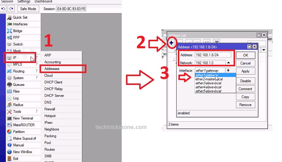 management bandwidth mikrotik via winbox