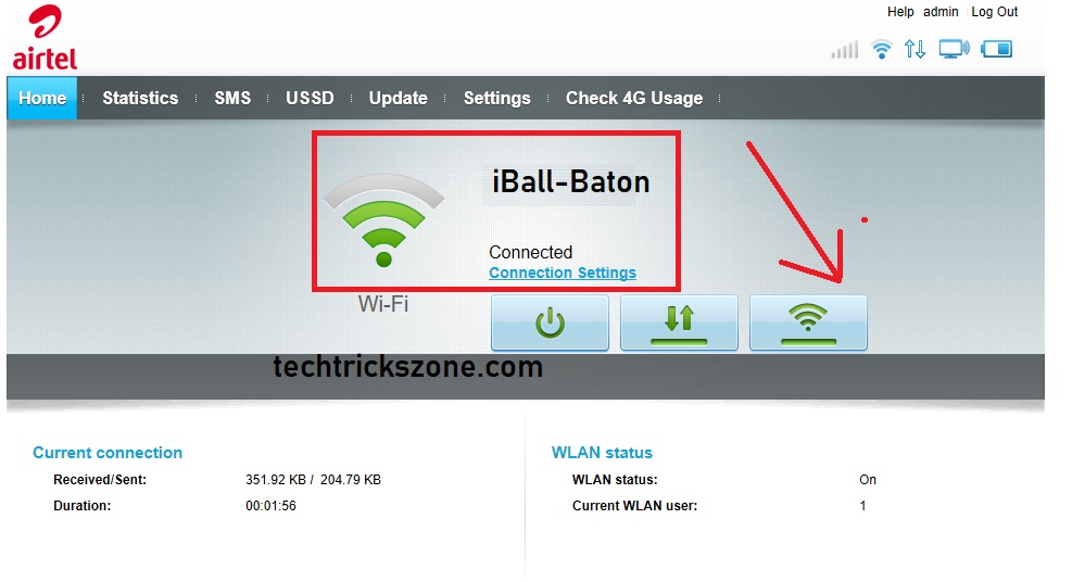 airtel 4g dongle wifi password