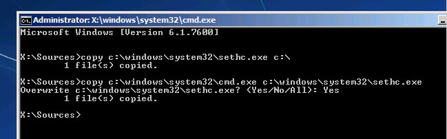 windows password reset command prompt