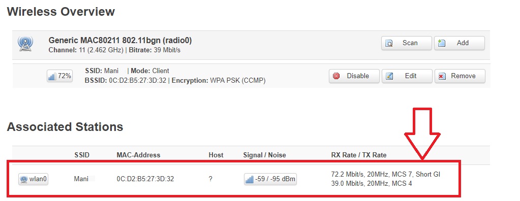 openwrt not show rx tx