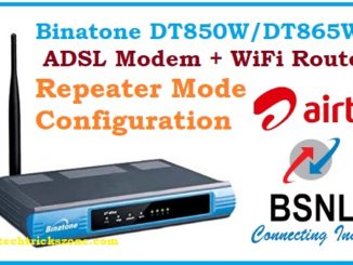 Binatone DT850 ADSL WiFi Router as repeater mode configuration
