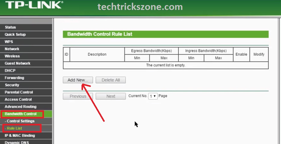 setip bandwith control for each mac in wifi router