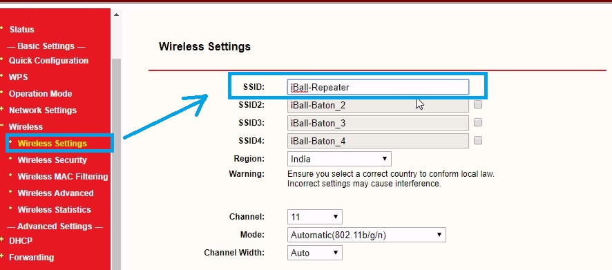 iball baton 150mbps ap client mode configuration