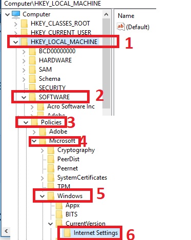 Cannot change proxy settings."Some setting are managed by your