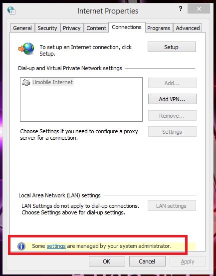 can t connect to the proxy server