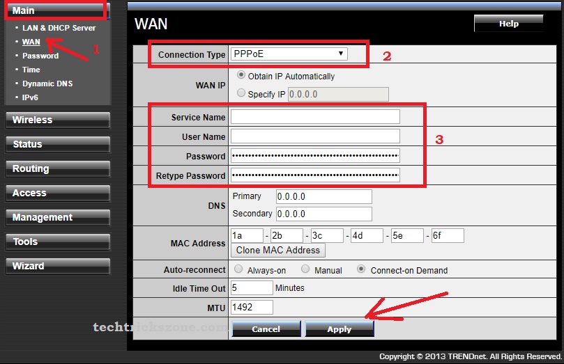 trendnet wifi router default password