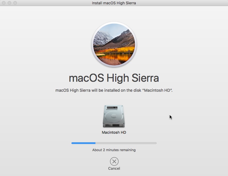mac mini progress bar stuck at 100
