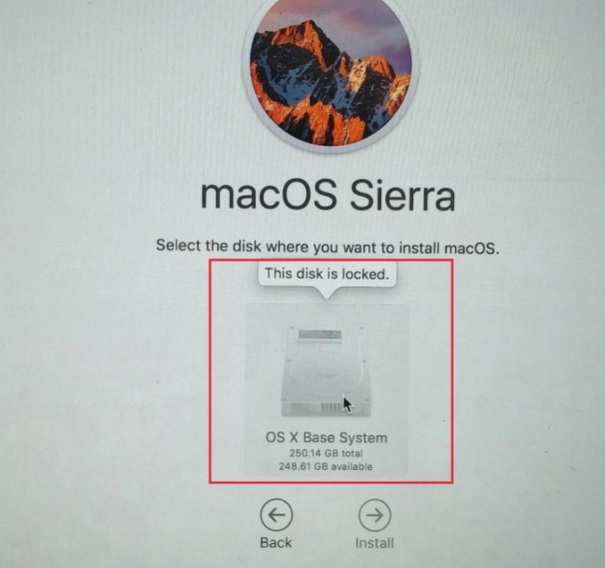 reinstall imac os disk locked