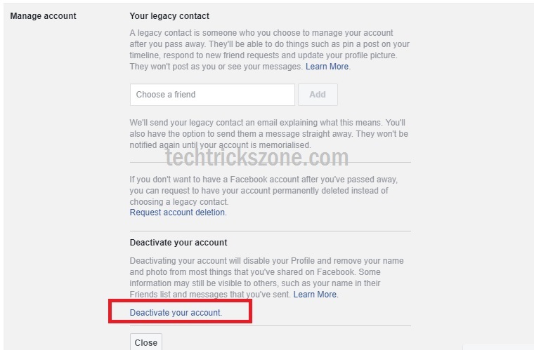 how to deactivate facebook account but keep using pages