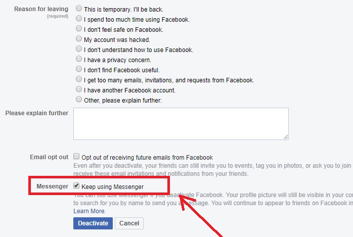 no settings option on facebook messenger