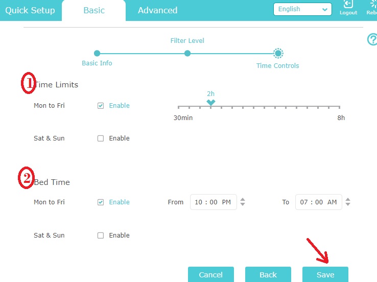 tp link td w8960n bandwidth control