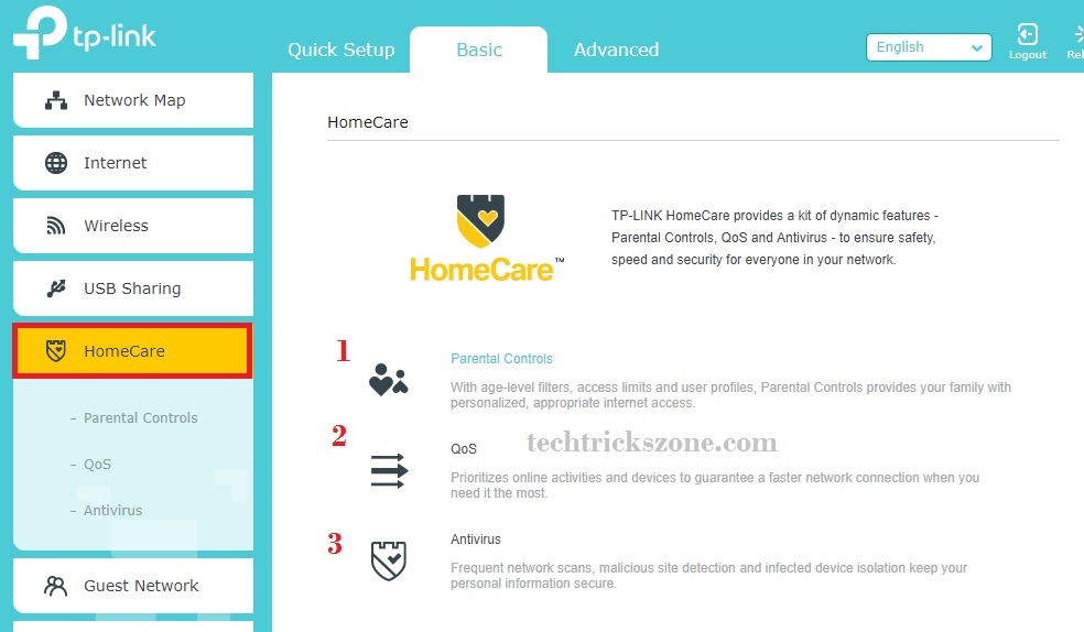 Parental control and Antivirus Configuration on TP Link 