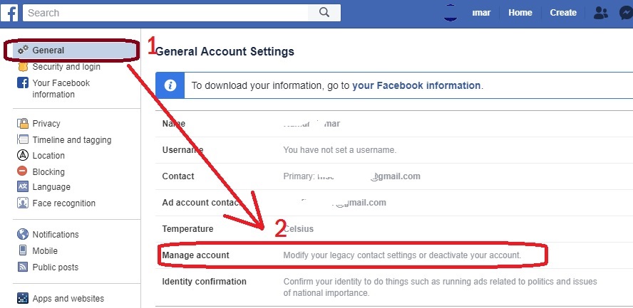 how to deactivate facebook account pc